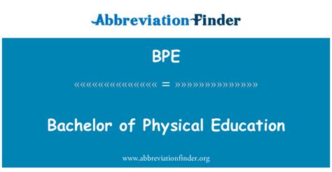 bpe full form|Bachelor of Physical Education .